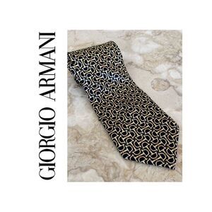 Giorgio Armani 100% Silk Tie Classic Horse Bit Print